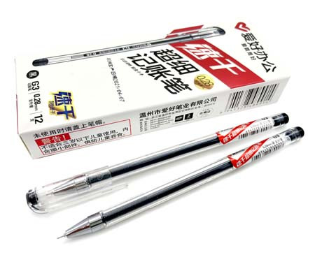 Ручка гелевая (черн) 0.28мм игольчатый стержень, прозрачный корпус, AIHAO CM-105 №G3 (12/144/1728)