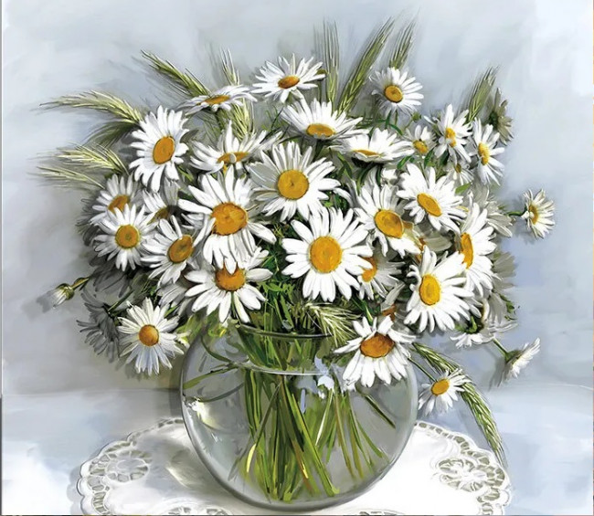 Картина по номерам "Рисование по номерам". RK003 "Ромашки" 40*50