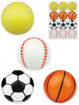 Мяч мягкий ППУ 6,3см "Спорт"(12шт.в упаковке) ( Арт. ММ-2129) кратно 12