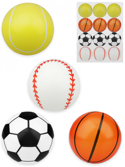 Мяч мягкий ППУ 6,3см "Спорт"(12шт.в упаковке) ( Арт. ММ-2129) кратно 12