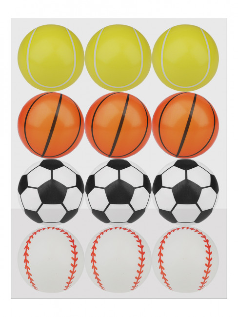 Мяч мягкий ППУ 6,3см "Спорт"(12шт.в упаковке) ( Арт. ММ-2129) кратно 12
