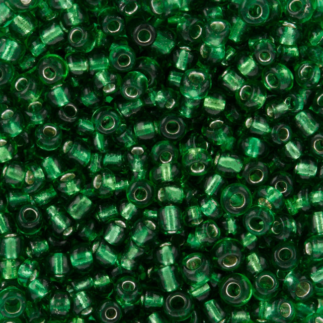 Бисер "ASMAR" размер №12, вес: 450 г, изумрудный, внутреннее серебрение