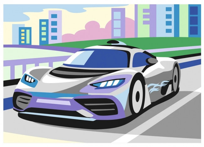 Картина по номерам для малышей "Спорткар" LORI/Ркн-075 (10) Картина по номерам для малышей "Спорткар" LORI/Ркн-075 (10)