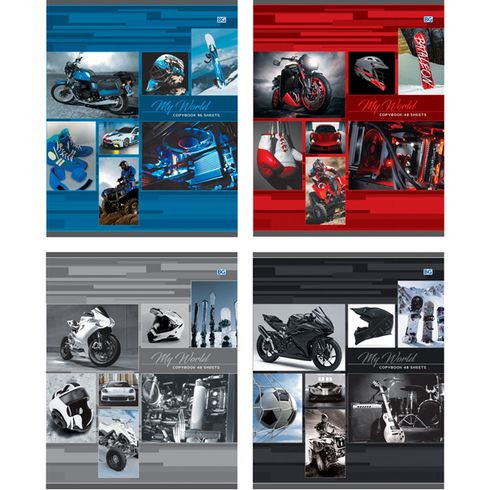 Тетрадь общая А5 скоба 96л. клетка "Life drive" (ассорти) (BG) (5/50) Тетрадь общая А5 скоба 96л. клетка "Life drive" (ассорти) (BG) (5/50)