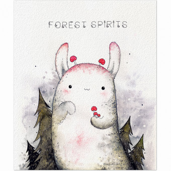 Тетрадь 48 клетка "Лесные духи" скрепка, Полином/3215 (40)