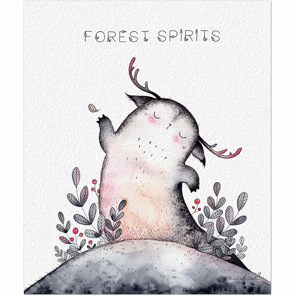 Тетрадь 48 клетка "Лесные духи" скрепка, Полином/3215 (40)