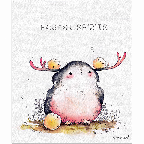 Тетрадь 48 клетка "Лесные духи" скрепка, Полином/3215 (40)