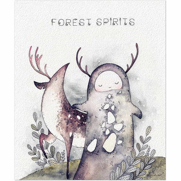 Тетрадь 48 клетка "Лесные духи" скрепка, Полином/3215 (40)