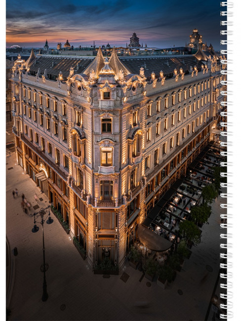 Записная книжка А4 100л клетка "Вечерние улицы - 1", 7БЦ, на гребне, Проф-Пресс/100-7210 (10)