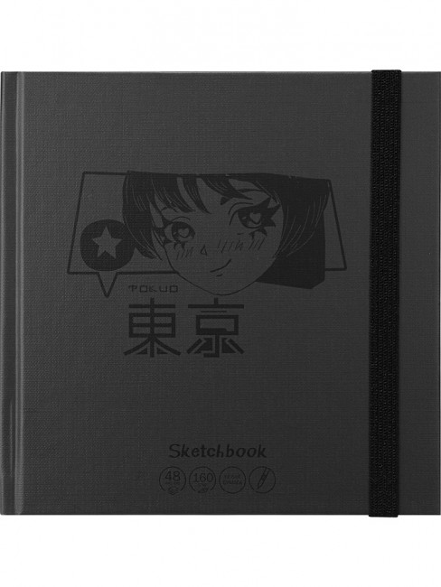 Скетчбук "Аниме стайл". Формат:165х165мм 96стр, Проф-Пресс/48-3000 (32)