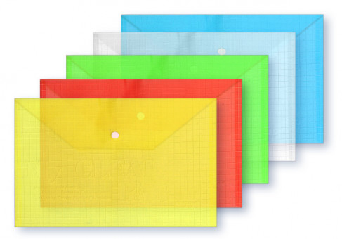 Папка-конверт А4 на кнопке, прозрачная в клетку, Asmar (12) Папка-конверт А4 на кнопке, прозрачная в клетку, Asmar (12)