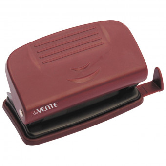 Дырокол 10л "Stripe" пластиковый, с линейкой, бордовый, deVENTE/4020329