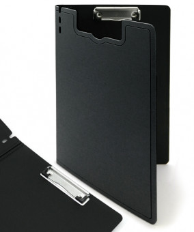 Планшет  PVC с доп. створкой DI-38 А4 черный, зажим сверху (1/100)