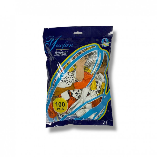 Набор воздушных шаров "Сафари" размер 12, 100шт, MAG-260136