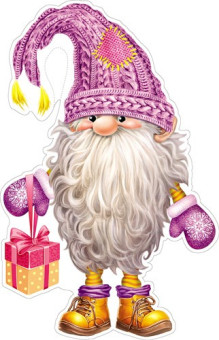 Плакат фигурный 230х220мм "Гномик с подарком", ФМ1-16570 (10) Плакат фигурный 230х220мм "Гномик с подарком", ФМ1-16570 (10)