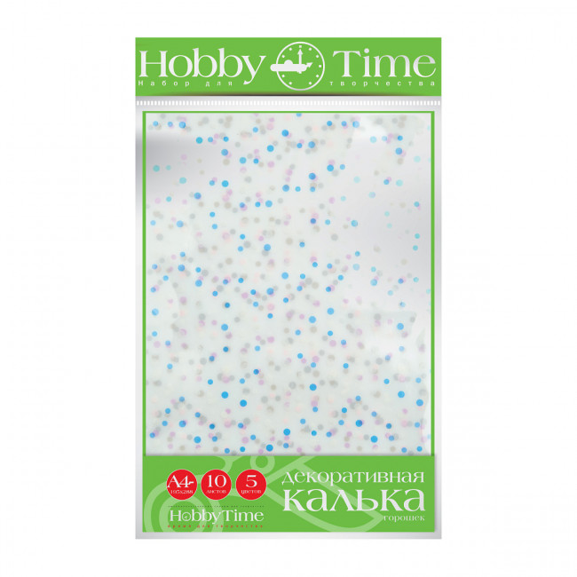Декоративная калька А4 5цв 10л "Горошек", BV/11-410-285 Декоративная калька А4 5цв 10л "Горошек", BV/11-410-285