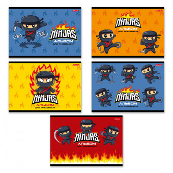 Альбом для рисования А4 16л "Юный ниндзя", скрепка, Светоч/16АЛСК4_1_3_9 -000651 (10) Альбом для рисования А4 16л "Юный ниндзя", скрепка, Светоч/16АЛСК4_1_3_9 -000651 (10)