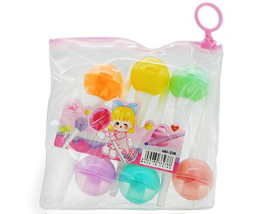 Маркер выделитель 6 цв. CZ-22 "Леденцы" 1-4мм, скошенный, мини 110мм, в упаковке ПВХ на пластиковой молнии MD-238 (2/24/288)