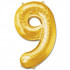Шар ЦИФРА 9 17" золотой 43 см