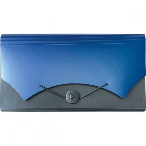 Папка с резинкой с 13-ю отделениями "deVENTE" пластиковая 500 мкм, для документов формата travel-size (26x13,5 см), черная