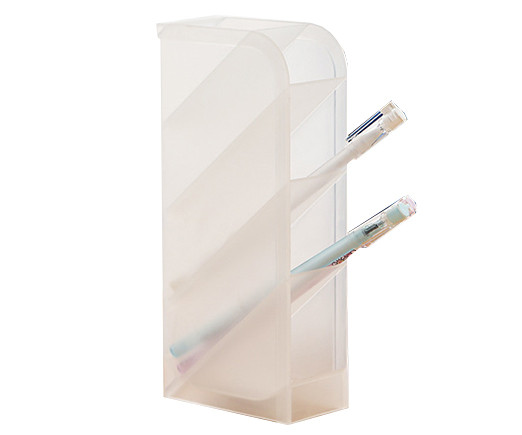 Подставка для канцелярских мелочей HJ-1 "Белая прозрачная" пластик, 5 отделений, 20*9*4.5см (1/100)