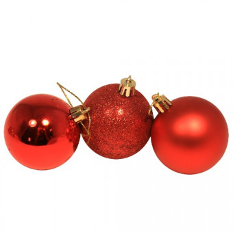 Елочное украшение шар красный (глиттер, глянец, матовый) d=6 см (6 шт./уп.) Елочное украшение шар красный (глиттер, глянец, матовый) d=6 см (6 шт./уп.)