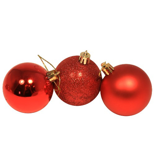 Елочное украшение шар красный (глиттер, глянец, матовый) d=6 см (6 шт./уп.) Елочное украшение шар красный (глиттер, глянец, матовый) d=6 см (6 шт./уп.)