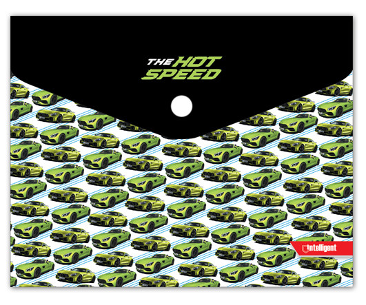 Папка с кнопкой А-5  DC-263 "Скорость" INTELLIGENT 24х17см, пластик черный/зеленый, с рисунком (12/960) Папка с кнопкой А-5  DC-263 "Скорость" INTELLIGENT 24х17см, пластик черный/зеленый, с рисунком (12/960)