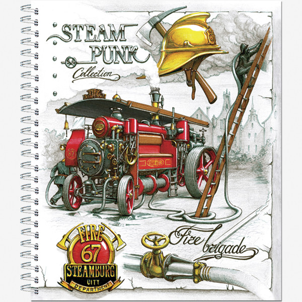Тетрадь общ.,170х203, 48л., гребень, "Стимпанк", 4+0, 4 диз (30)