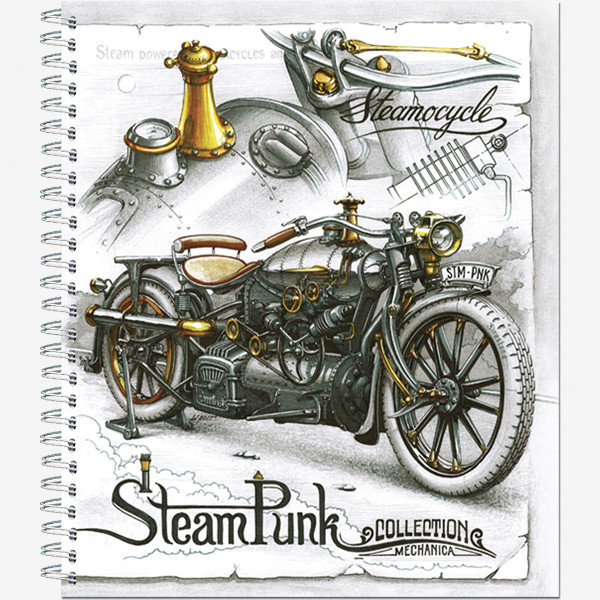 Тетрадь общ.,170х203, 48л., гребень, "Стимпанк", 4+0, 4 диз (30)