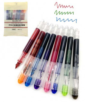 Ручка перьевая 8 цветов, прозрачный корпус,  CM-41 FP20 (1/18/160)