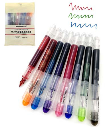 Ручка перьевая 8 цветов, прозрачный корпус,  CM-41 FP20 (1/18/160)