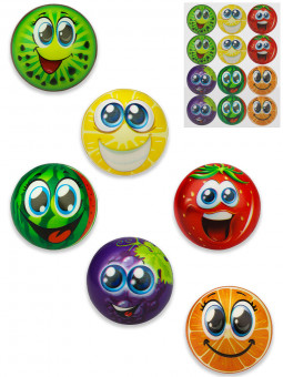 Мяч мягкий ППУ 6,3см "Фруктики"(12шт.в упаковке) ( Арт. ММ-2130) кратно 12