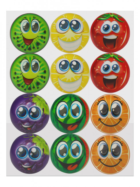 Мяч мягкий ППУ 6,3см "Фруктики"(12шт.в упаковке) ( Арт. ММ-2130) кратно 12 Мяч мягкий ППУ 6,3см "Фруктики"(12шт.в упаковке) ( Арт. ММ-2130) кратно 12