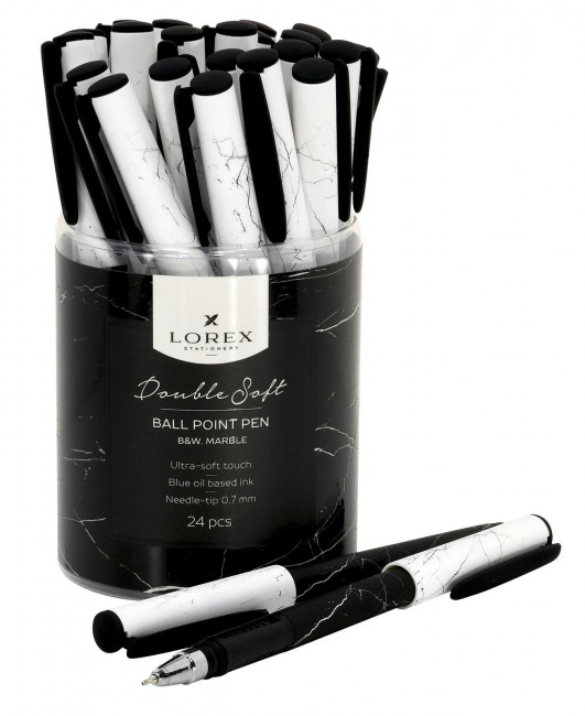 Ручка маслян. 0,7мм B&W.MARBLE Double Soft синий, LOREX/LXOPDS-BW1 (24) Ручка маслян. 0,7мм B&W.MARBLE Double Soft синий, LOREX/LXOPDS-BW1 (24)