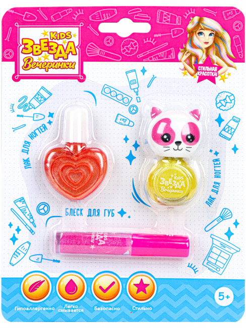 Набор детской косметики "Кошечка", лак для ногтей, блеск для губ, Рыжий Кот/КС-5191 Набор детской косметики "Кошечка", лак для ногтей, блеск для губ, Рыжий Кот/КС-5191