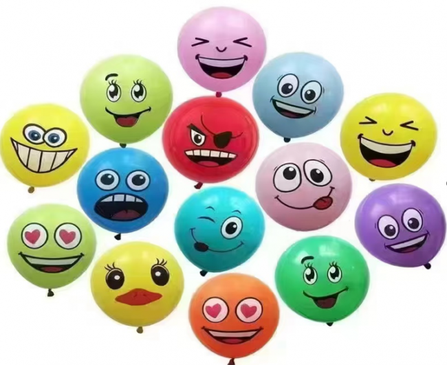 Набор воздушных шаров "Смайлики" размер 12, 100шт, MAG-260137