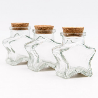 Бутылочка с пробкой ЗВЕЗДОЧКА  60*65мм арт. 25650 (1/150шт)