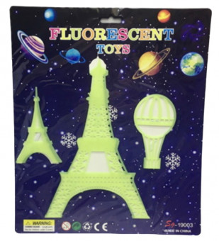 Набор наклеек флюоресцентных. Париж (3 штуки) в пакете (29х25 см) (Арт. 1900381)