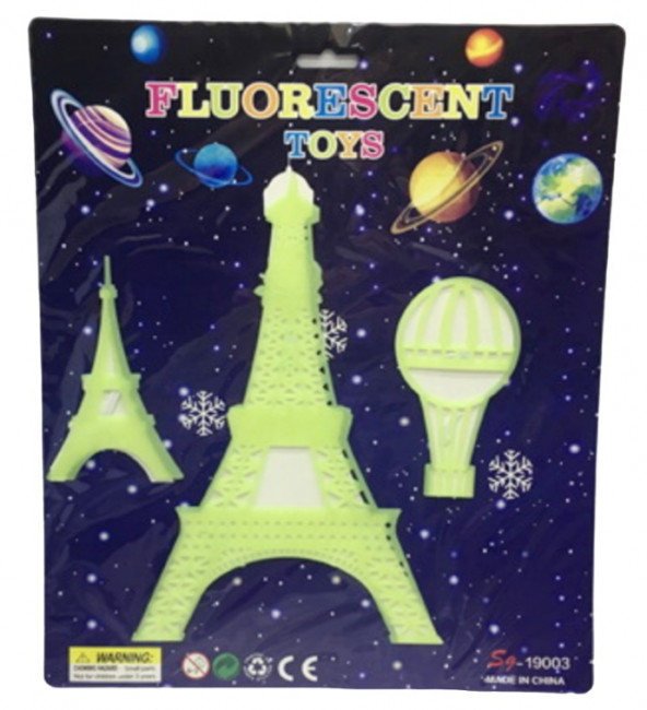 Набор наклеек флюоресцентных. Париж (3 штуки) в пакете (29х25 см) (Арт. 1900381)