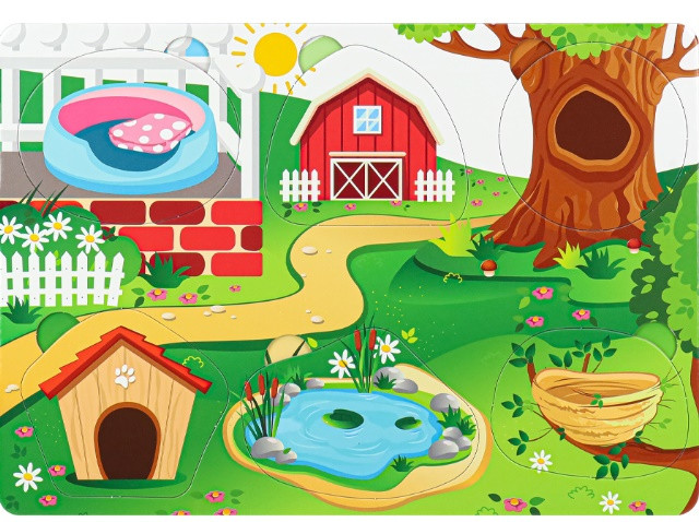 Рамка-вкладыш трехслойная "Кто где живёт и что ест" П-9405 Рамка-вкладыш трехслойная "Кто где живёт и что ест" П-9405