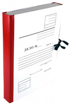 Архивный короб А4 3,5см "Дело" бумвинил, складывающийся, красный, КСД4035-201 (25)
