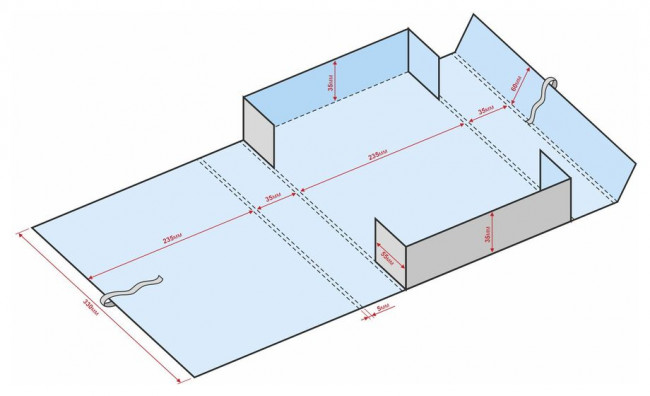 Архивный короб А4 3,5см "Дело" бумвинил, складывающийся, красный, КСД4035-201 (25)