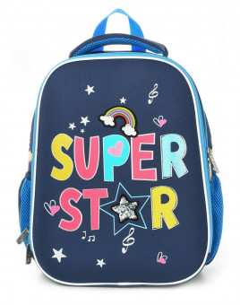 Рюкзак Schoolformat ERGONOMIC LIGHT SUPER GIRL 19,8 л синий 38х30х18 см жестк. каркас 2 отд. молния д/девочек