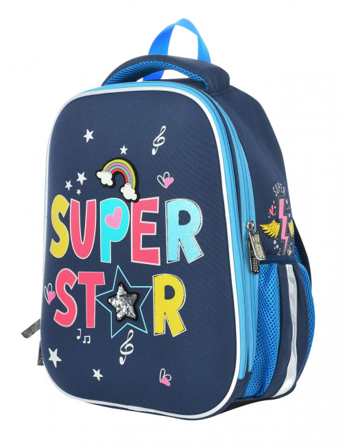 Рюкзак Schoolformat ERGONOMIC LIGHT SUPER GIRL 19,8 л синий 38х30х18 см жестк. каркас 2 отд. молния д/девочек Рюкзак Schoolformat ERGONOMIC LIGHT SUPER GIRL 19,8 л синий 38х30х18 см жестк. каркас 2 отд. молния д/девочек