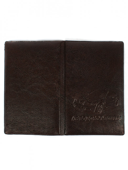 Обложка на автодокументы мягкая "экокожа" коричневая "Стандарт" ОП-7706