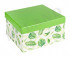 Одинарная квадратная коробка  "Джунгли" 15,5*15,5*9 см (зеленая крышка) ПП-3429