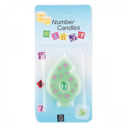 Свеча для торта Цифра 6 в горошек 17503/593 КОКОС