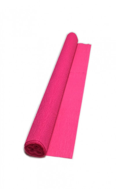 Гофрированная бумага плотная (флористическая 50мм х 250 мм,120 г/м2), фуксия, ШК