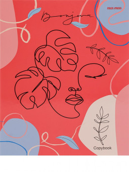 Тетрадь А5+ 80 клетка "Контурный портрет-6", на кольцах, Prof-Press/80-2541